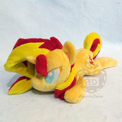 Size: 1024x1024 | Tagged: safe, artist:appledew, imported from derpibooru, sunset shimmer, pony, unicorn, beanie (plushie), female, horn, irl, mare, photo, plushie, prone, solo