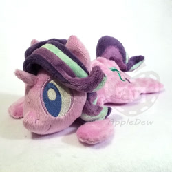 Size: 1000x1000 | Tagged: safe, artist:appledew, imported from derpibooru, starlight glimmer, pony, unicorn, beanie (plushie), female, horn, irl, mare, photo, plushie, prone, solo