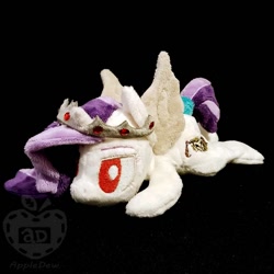 Size: 1000x1000 | Tagged: safe, artist:appledew, imported from derpibooru, oc, oc only, oc:la roi, alicorn, pony, beanie (plushie), crown, female, horn, irl, jewelry, mare, photo, plushie, prone, regalia, solo, wings