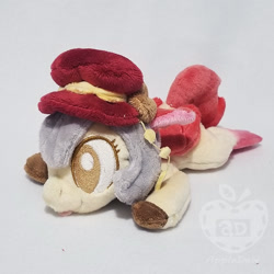 Size: 1000x1000 | Tagged: safe, artist:appledew, imported from derpibooru, oc, oc only, oc:jagga-chan, pegasus, pony, beanie (plushie), female, folded wings, hat, irl, mare, photo, plushie, prone, solo, wings