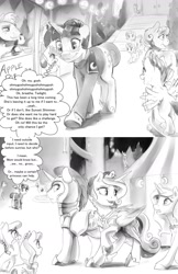 Size: 1280x1976 | Tagged: safe, artist:silfoe, imported from derpibooru, apple bloom, big macintosh, diamond tiara, fleur-de-lis, princess cadance, rarity, scootaloo, shining armor, silver spoon, sweetie belle, twilight sparkle, alicorn, earth pony, pegasus, pony, unicorn, moonsetmlp, alternate universe, blushing, comic, cutie mark crusaders, description is relevant, female, filly, grayscale, implied lesbian, implied shipping, implied twimoon, male, mare, monochrome, nervous, ohmygosh, raised hoof, royal guard, stallion, thought bubble, unicorn twilight