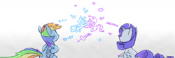 Size: 2104x708 | Tagged: safe, artist:raridashdoodles, imported from derpibooru, rainbow dash, rarity, doodles, drawing, female, graffiti, heart, lesbian, raridash, shipping