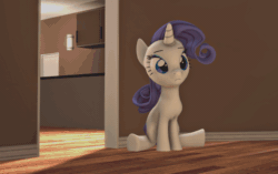 Size: 572x360 | Tagged: safe, artist:fishimira, imported from derpibooru, pinkie pie, rarity, earth pony, pony, unicorn, 3d, :<, animated, ball, behaving like a cat, behaving like a dog, blinking, boop, chase, crashing, cute, diapinkes, eyes closed, eyeshadow, female, frown, gif, licking, licking lips, lidded eyes, makeup, mare, mlem, open mouth, perfect loop, pinkie being pinkie, ponk, puppy pie, raribetes, raricat, running, silly, silly pony, sitting, source filmmaker, surprised, tongue out, underhoof, wide eyes, yawn