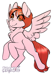 Size: 522x738 | Tagged: safe, artist:seamen, imported from derpibooru, oc, oc only, oc:weathervane, pegasus, pony, chest fluff, explicit source, female, flying, mare, spread wings, wings