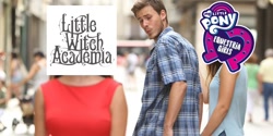 Size: 880x440 | Tagged: safe, imported from derpibooru, equestria girls, little witch academia, no pony, op is a duck, op is trying to start shit