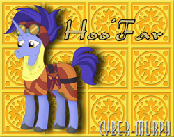 Size: 4032x3184 | Tagged: safe, artist:cyber-murph, imported from derpibooru, hoo'far, pony, saddle arabian, unicorn, road to friendship, abstract background, clothes, male, solo, stallion, turban