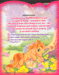 Size: 400x504 | Tagged: safe, imported from derpibooru, bumblesweet, athletic, backcard, bumblesweet (g3), flower, g3, jumping, leaping, looking back, official