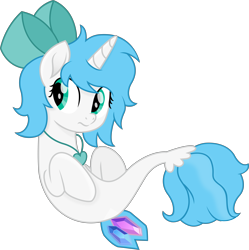 Size: 12460x12492 | Tagged: safe, artist:cirillaq, imported from derpibooru, oc, oc only, oc:sapphire heart, seapony (g4), absurd resolution, bow, commission, female, hair bow, simple background, solo, transparent background, vector