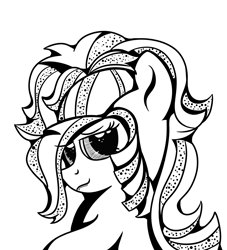 Size: 2727x3000 | Tagged: safe, artist:rainbowtashie, imported from derpibooru, applejack, pony, alternate hairstyle, applejewel, black and white, female, grayscale, monochrome, simpleways, solo