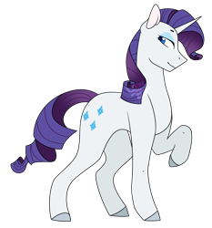 Size: 1120x1200 | Tagged: safe, artist:ask-azalea-grey, imported from derpibooru, part of a set, rarity, pony, unicorn, cutie mark, female, lidded eyes, looking back, mare, raised hoof, simple background, smiling, solo, transparent background