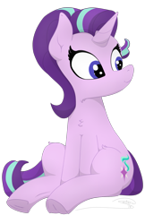 Size: 1105x1701 | Tagged: safe, artist:soctavia, imported from derpibooru, starlight glimmer, pony, cute, female, happy, mare, simple background, sitting, solo, transparent background