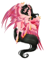 Size: 1917x2480 | Tagged: safe, artist:oneiria-fylakas, imported from derpibooru, oc, oc only, oc:ibath, alicorn, original species, pony, seraph, seraphicorn, female, multiple wings, simple background, solo, transparent background