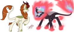 Size: 1720x758 | Tagged: safe, artist:mlp004ninintv, imported from derpibooru, autumn blaze, kirin, nirik, sounds of silence, cloven hooves, fire, leonine tail, mane of fire, open mouth, raised hoof, sharp teeth, simple background, teeth, transparent background