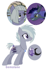 Size: 472x657 | Tagged: safe, artist:superrosey16, imported from derpibooru, limestone pie, oc, oc:gemstone, bat pony, pony, female, mare, night guard, offspring, parent:limestone pie, parent:night guard, simple background, transparent background