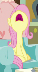 Size: 190x363 | Tagged: safe, imported from derpibooru, screencap, fluttershy, pegasus, pony, discordant harmony, cropped, female, mare, nose in the air, open mouth, solo, volumetric mouth