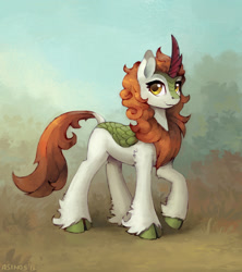 Size: 1200x1350 | Tagged: safe, artist:asimos, imported from derpibooru, autumn blaze, kirin, sounds of silence, cloven hooves, female, leonine tail, looking at you, solo