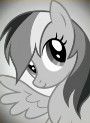 Size: 932x1264 | Tagged: safe, imported from derpibooru, rainbow dash, the washouts (episode), beautiful, monochrome