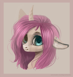 Size: 1903x1999 | Tagged: safe, artist:sarkarozka, imported from derpibooru, oc, oc only, oc:tarot, classical unicorn, pony, unicorn, bust, cloven hooves, curved horn, digital art, digital painting, ear piercing, female, floppy ears, freckles, horn, leonine tail, long mane, looking at you, mare, palomino, piercing, pink mane, portrait, simple background, solo, transparent background, unshorn fetlocks