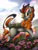 Size: 1500x2000 | Tagged: dead source, safe, artist:blackligerth, imported from derpibooru, autumn blaze, kirin, sounds of silence, female, looking at you, open mouth, redraw, solo
