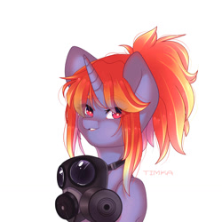 Size: 1280x1280 | Tagged: safe, artist:timkaa, artist:yuozka, imported from derpibooru, oc, oc only, oc:nox umbra, pony, bust, gas mask, mask, solo