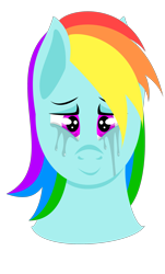 Size: 1807x3000 | Tagged: safe, artist:alltimemine, imported from derpibooru, rainbow dash, pegasus, pony, bust, crying, female, lineless, looking at you, mare, portrait, simple background, smiling, solo, tears of joy, transparent background