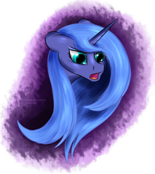 Size: 1340x1510 | Tagged: safe, artist:renarde-louve, imported from derpibooru, princess luna, alicorn, pony, bust, female, mare, open mouth, s1 luna, solo