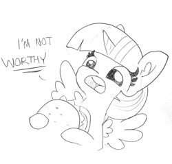 Size: 1388x1325 | Tagged: safe, artist:tjpones, imported from derpibooru, twilight sparkle, alicorn, pony, black and white, burger, dialogue, ear fluff, female, food, grayscale, hoof hold, lineart, mare, monochrome, open mouth, simple background, traditional art, twilight burgkle, twilight sparkle (alicorn), white background