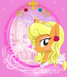 Size: 1900x2200 | Tagged: safe, artist:avchonline, imported from derpibooru, oc, oc:sean, pegasus, pony, bust, canterlot royal ballet academy, clothes, cosplay, costume, crossdressing, disney, dress, ear piercing, earring, eyeshadow, jewelry, makeup, male, piercing, portrait, princess aurora, solo, tiara