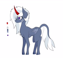 Size: 3952x3616 | Tagged: safe, artist:waffletheheadmare, imported from derpibooru, oc, oc only, oc:alaska, kirin, winged kirin, colored wings, female, fur, horn, multicolored hair, multicolored mane, multicolored tail, multicolored wings, red horn, simple background, white background, wings