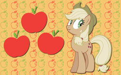 Size: 2560x1600 | Tagged: safe, artist:alicehumansacrifice0, artist:felix-kot, artist:ooklah, edit, imported from derpibooru, applejack, pony, cutie mark, discorded, female, liar face, liarjack, scrunchy face, solo, vector, wallpaper, wallpaper edit