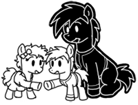 Size: 200x152 | Tagged: safe, artist:crazyperson, imported from derpibooru, earth pony, pony, fallout equestria, fallout equestria: commonwealth, black and white, bow, clothes, fanfic art, female, filly, generic pony, grayscale, hair bow, lineart, monochrome, picture for breezies, simple background, skirt, transparent background