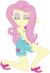 Size: 2960x4352 | Tagged: safe, artist:kuco, imported from derpibooru, fluttershy, equestria girls, equestria girls series, i'm on a yacht, spoiler:eqg series (season 2), absurd resolution, adorasexy, beautiful, cute, eyes closed, eyeshadow, feet, female, legs, makeup, pose, sandals, sexy, shyabetes, simple background, solo, toes, transparent background, vector