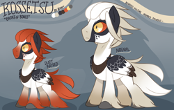 Size: 2750x1750 | Tagged: safe, artist:zombie, imported from derpibooru, oc, oc only, oc:kossetsu, bird pone, original species, bearded vulture, male, reference sheet, solo, stallion