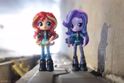 Size: 6000x4000 | Tagged: safe, artist:artofmagicpoland, imported from derpibooru, starlight glimmer, sunset shimmer, equestria girls, mirror magic, spoiler:eqg specials, beanie, doll, equestria girls minis, female, hat, irl, photo, toy