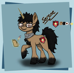 Size: 1600x1572 | Tagged: safe, artist:serenepony, imported from derpibooru, oc, oc:serene (serenepony), oc:serene tone, pony, unicorn, glasses, male, stallion