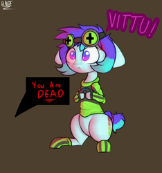 Size: 2804x3000 | Tagged: safe, artist:claudearts, imported from derpibooru, oc, oc only, oc:raven mcchippy, pony, clothes, finnish, finnish text, socks, solo, striped socks, translated in the comments, vulgar