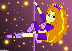 Size: 1058x755 | Tagged: safe, artist:robukun, imported from derpibooru, adagio dazzle, equestria girls, pole dancing, stripper pole