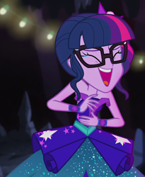 Size: 776x948 | Tagged: safe, imported from derpibooru, screencap, sci-twi, twilight sparkle, equestria girls, legend of everfree, legend of everfree - bloopers, bare shoulders, blooper, cropped, crying, crying laughing emoji, crystal gala, crystal gala dress, female, laughing, reaction image, sleeveless, solo, strapless, tears of laughter, xd, 😂