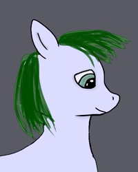 Size: 518x647 | Tagged: safe, artist:albertuha, imported from derpibooru, oc, oc only, earth pony, pony, bust, earth pony oc, face, gray background, looking down, male, portrait, simple background, smiling, stallion