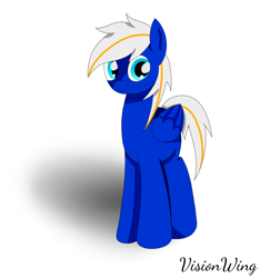 Size: 1500x1600 | Tagged: safe, artist:visionwing, imported from derpibooru, oc, oc:electric blue, pegasus, pony, facial hair, folded wings, looking sideways, male, shadow, simple background, smiling, stallion, white background