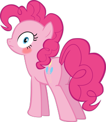 Size: 10025x11494 | Tagged: safe, artist:mrkat7214, imported from derpibooru, pinkie pie, pony, absurd resolution, balloonbutt, blushing, butt, female, looking at you, plot, simple background, solo, transparent background, vector