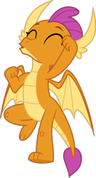 Size: 2638x4900 | Tagged: safe, artist:tomfraggle, imported from derpibooru, smolder, dragon, school daze, cheering, cute, dragoness, eyes closed, female, simple background, smolderbetes, solo, transparent background, vector, woohoo