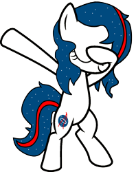 Size: 813x1024 | Tagged: safe, artist:uigsyvigvusy, artist:wissle, imported from derpibooru, oc, oc only, oc:nasapone, earth pony, pony, bipedal, covering eyes, cute, dab, eyes closed, facehoof, female, mare, nasa, simple background, smiling, solo, transparent background, vector