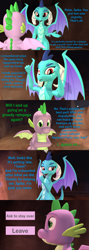 Size: 1920x5400 | Tagged: safe, artist:papadragon69, imported from derpibooru, princess ember, spike, dragon, comic:spike's cyosa, 3d, cave, choice, comic, cyoa, emberspike, female, flexing, male, older, older spike, shipping, source filmmaker, straight, teenage spike, teenager, tired, winged spike, wings, yawn