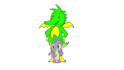 Size: 1365x768 | Tagged: safe, artist:balabinobim, imported from derpibooru, spike, dragon, crossover, reference, reference cartoon, simple background, tabaluga, transparent background