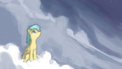 Size: 1280x720 | Tagged: safe, artist:johnjoseco, imported from derpibooru, sunshower raindrops, pegasus, pony, cloud, female, mare, sitting, solo, stars