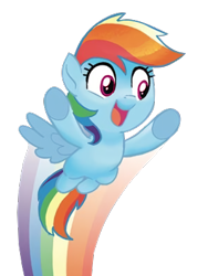 Size: 300x400 | Tagged: safe, artist:tonyfleecs, edit, idw, imported from derpibooru, rainbow dash, pegasus, pony, spoiler:comic, spoiler:comicidw2020, background removed, comics, cropped, cute, dashabetes, female, filly, filly rainbow dash, flying, foal, rainbow trail, simple background, solo, speed trail, transparent background, underhoof, younger