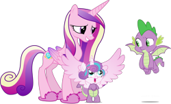 Size: 4887x2975 | Tagged: safe, artist:cyanlightning, artist:kimberlythehedgie, artist:sketchmcreations, artist:stillfire, edit, editor:slayerbvc, imported from derpibooru, vector edit, princess cadance, princess flurry heart, spike, alicorn, dragon, pony, a matter of principals, accessory-less edit, animal costume, baby, baby pony, bipedal, clothes, costume, dragon costume, female, flying, footed sleeper, looking down, looking up, male, missing accessory, mother and daughter, nasal strip, pajamas, simple background, slippers, smiling, spread wings, transparent background, trio, vector, winged spike, wings, zipper