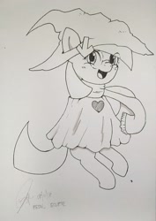 Size: 1416x2000 | Tagged: safe, artist:kumikoponylk, imported from derpibooru, oc, oc only, oc:downvote, pony, derpibooru, cute, deltarune, derpibooru ponified, meta, ponified, ralsei, solo, traditional art