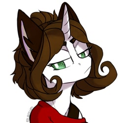Size: 604x604 | Tagged: safe, artist:kotya, imported from derpibooru, oc, oc only, pony, unicorn, clothes, green eyes, horn, solo
